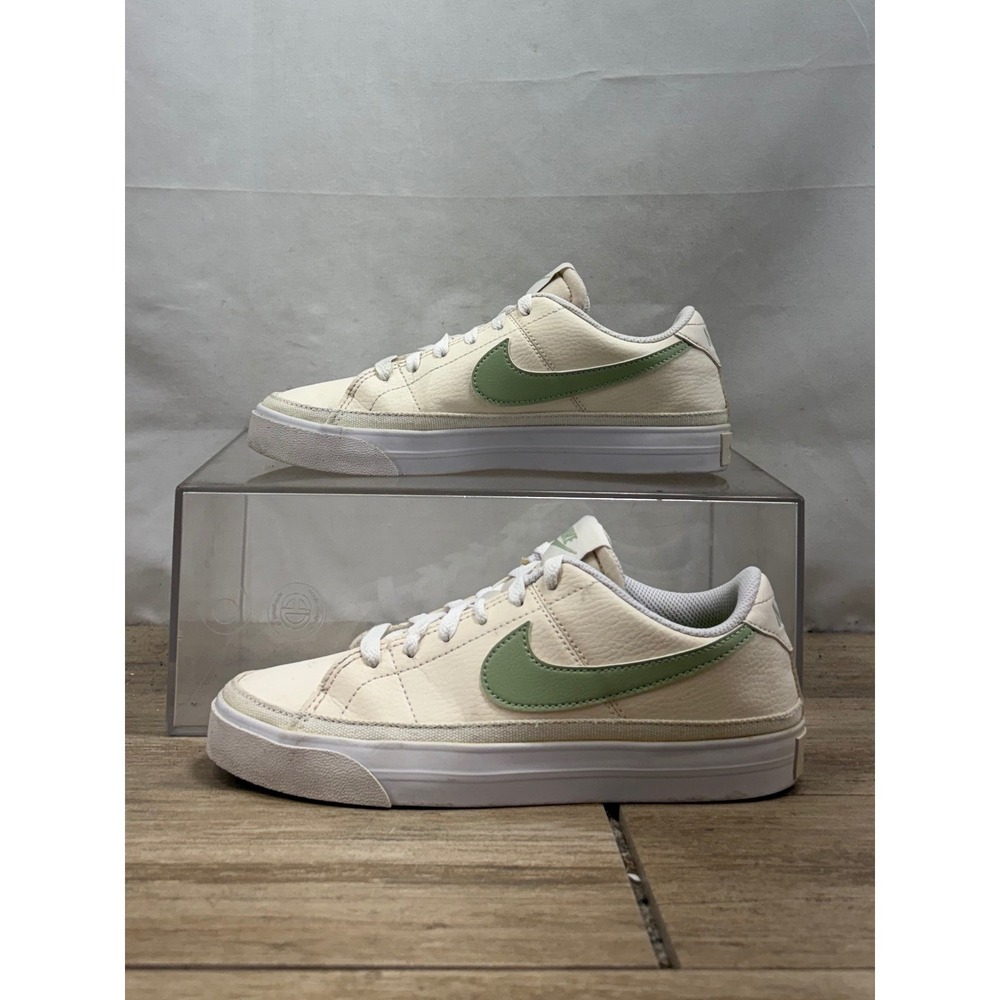 Nike Court Vision Low Next Nature Women DH3161 002 Beige Green Leather Size 6